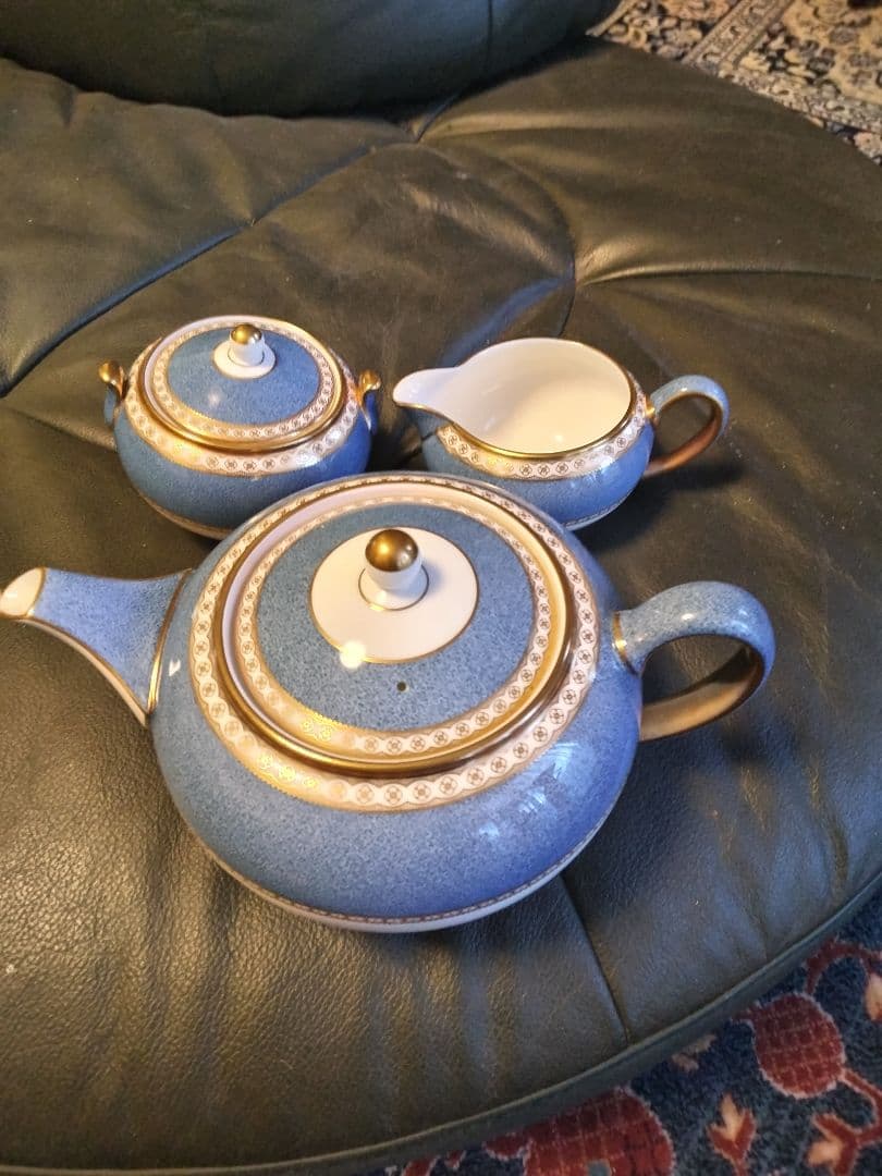 ウェッジウッド　ユーランダーブルー　ティーポット＆シュガーポット＆クリーマー L