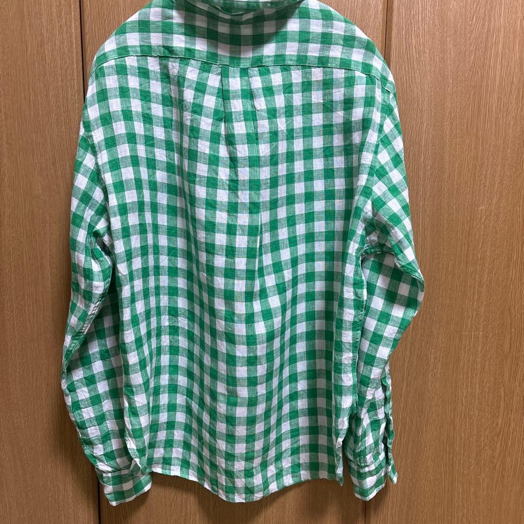 POLO RALPH LAUREN ワイド クロップド ギンガム リネン シャツ