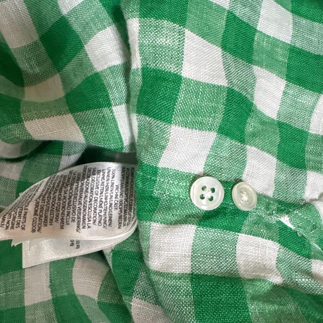 POLO RALPH LAUREN ワイド クロップド ギンガム リネン シャツ