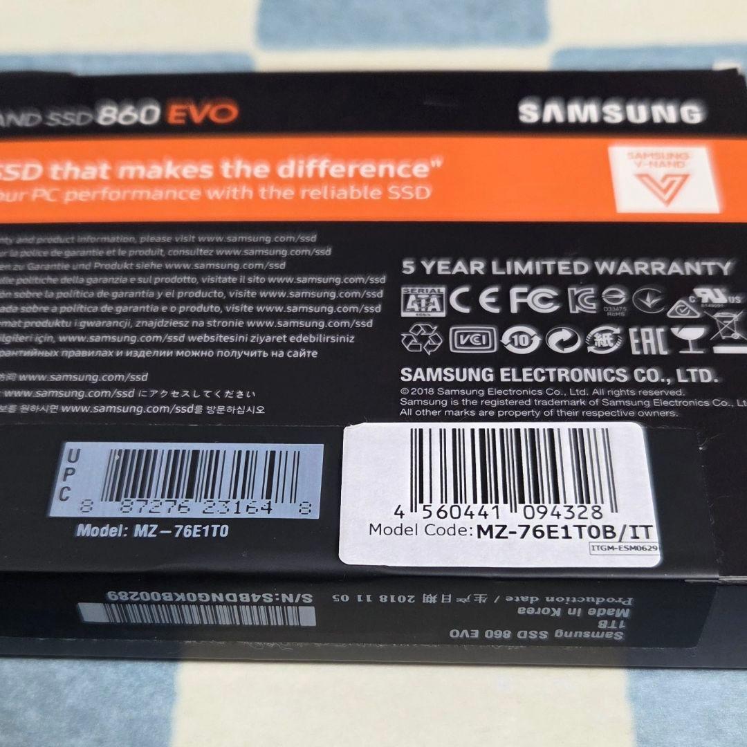 内蔵型SSD Samsung SSD 860 EVO 1TB