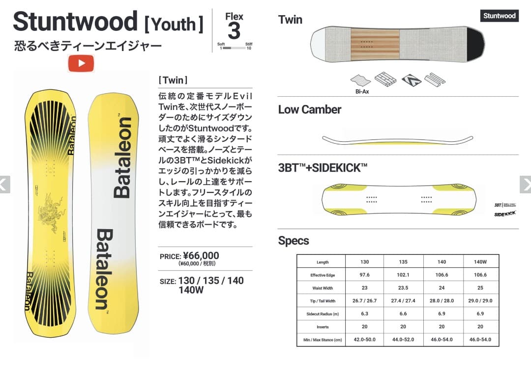 Bataleon Stuntwood 140cm 23-24 キッズ 02
