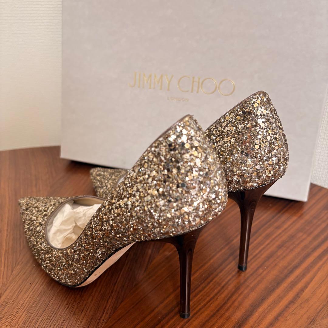 chipi様【美品】JIMMY CHOO アンティークゴールド グリッター