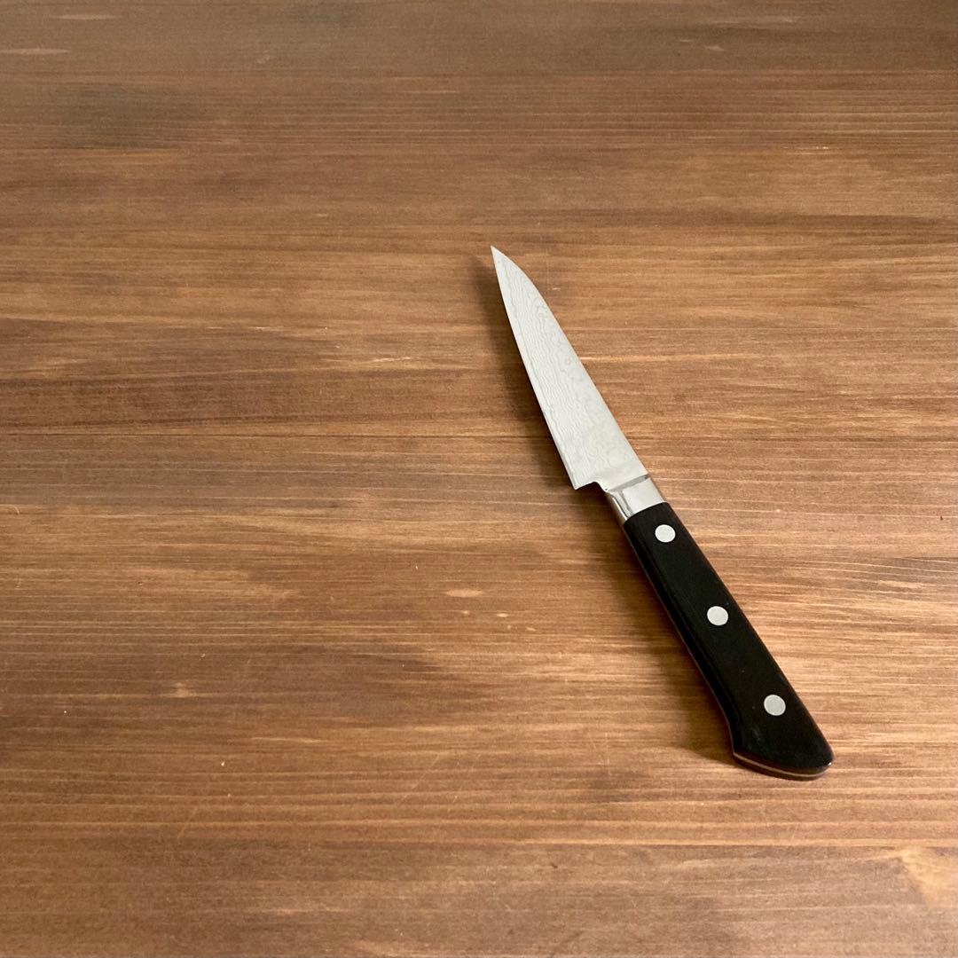 【熊本県伝統的工芸品】小山刃物 ペティナイフ ダマスカス 本通し 包丁 美品