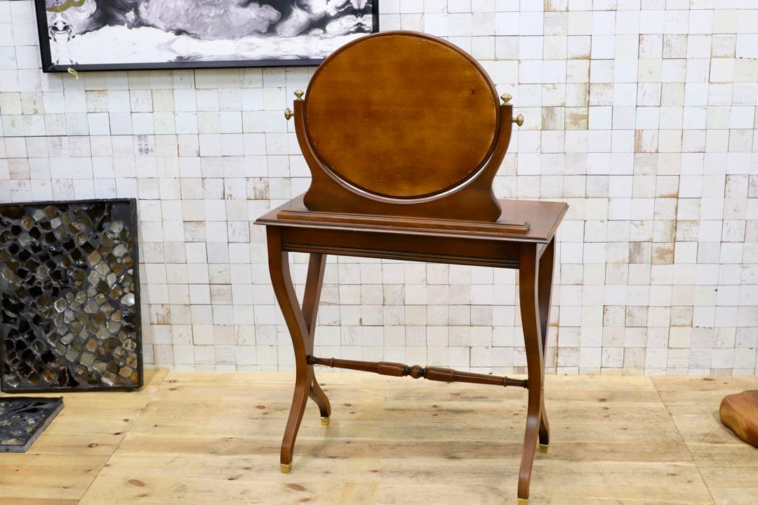 GMIK504○イタリア アンティーク 象嵌細工 ドレッサー 鏡台 デスク