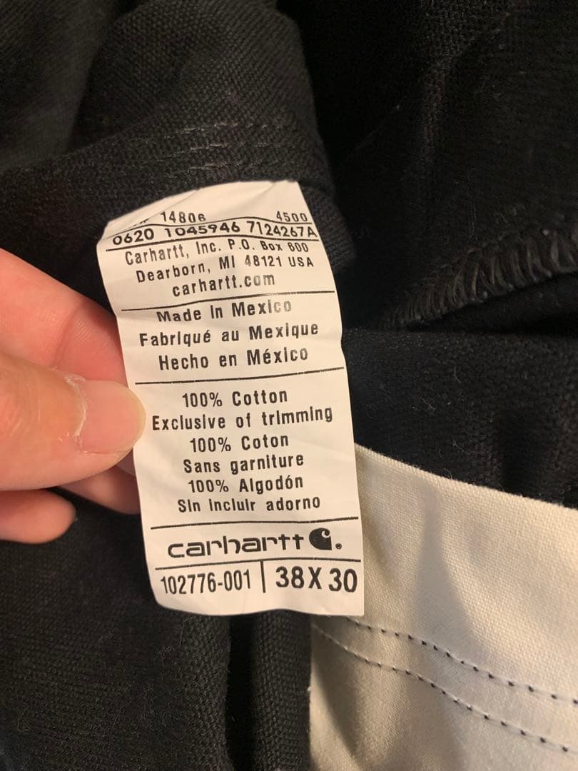 Carhartt ブラックオーバーオール 38x30