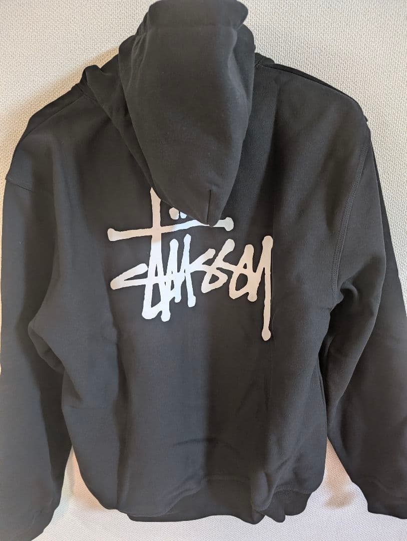 Stussy 新品タグ付き 裏起毛 ブラック スウェットパーカー Lサイズ