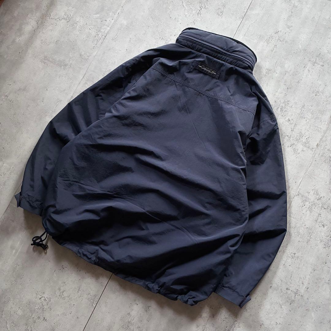 古着 eddie bauer ナイロンアノラック ハーフジップ 2XL 紺