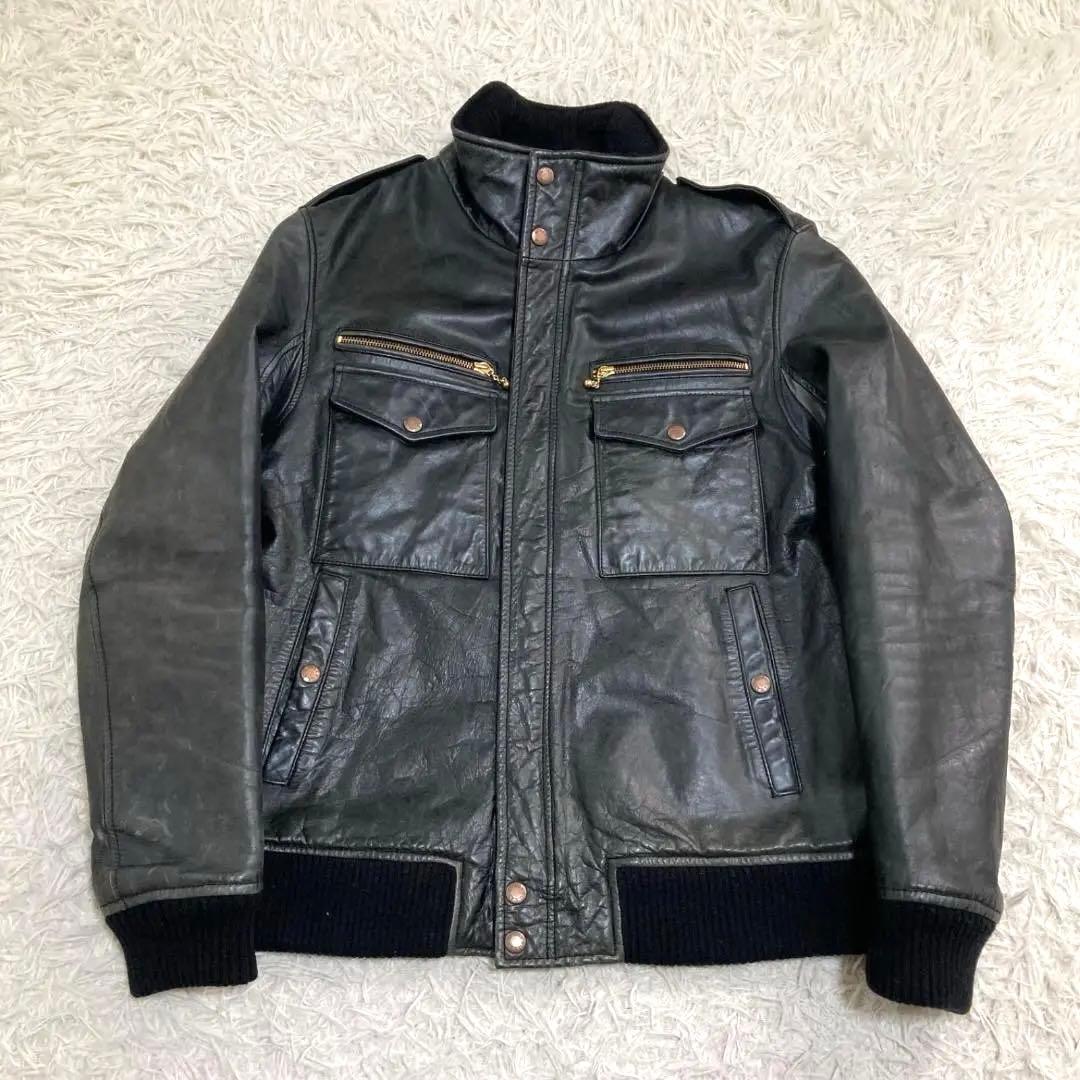 15654✨アヴィレックス XL ホースハイドレザージャケット 馬革 ライダース