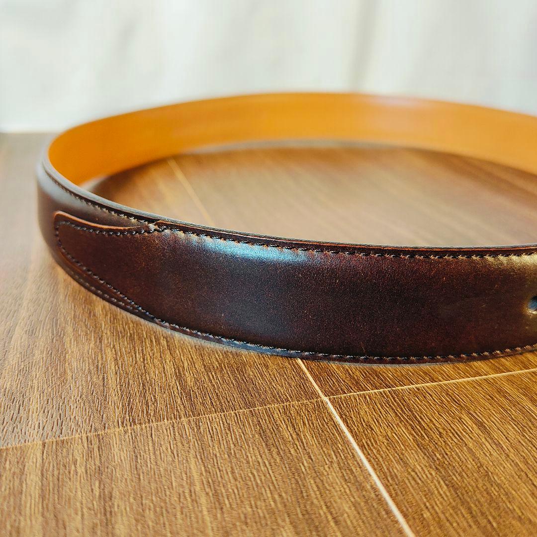 【極艶極上品】【コードバン】ユナイテッドアローズ 3枚繋バーガンディドレスベルト