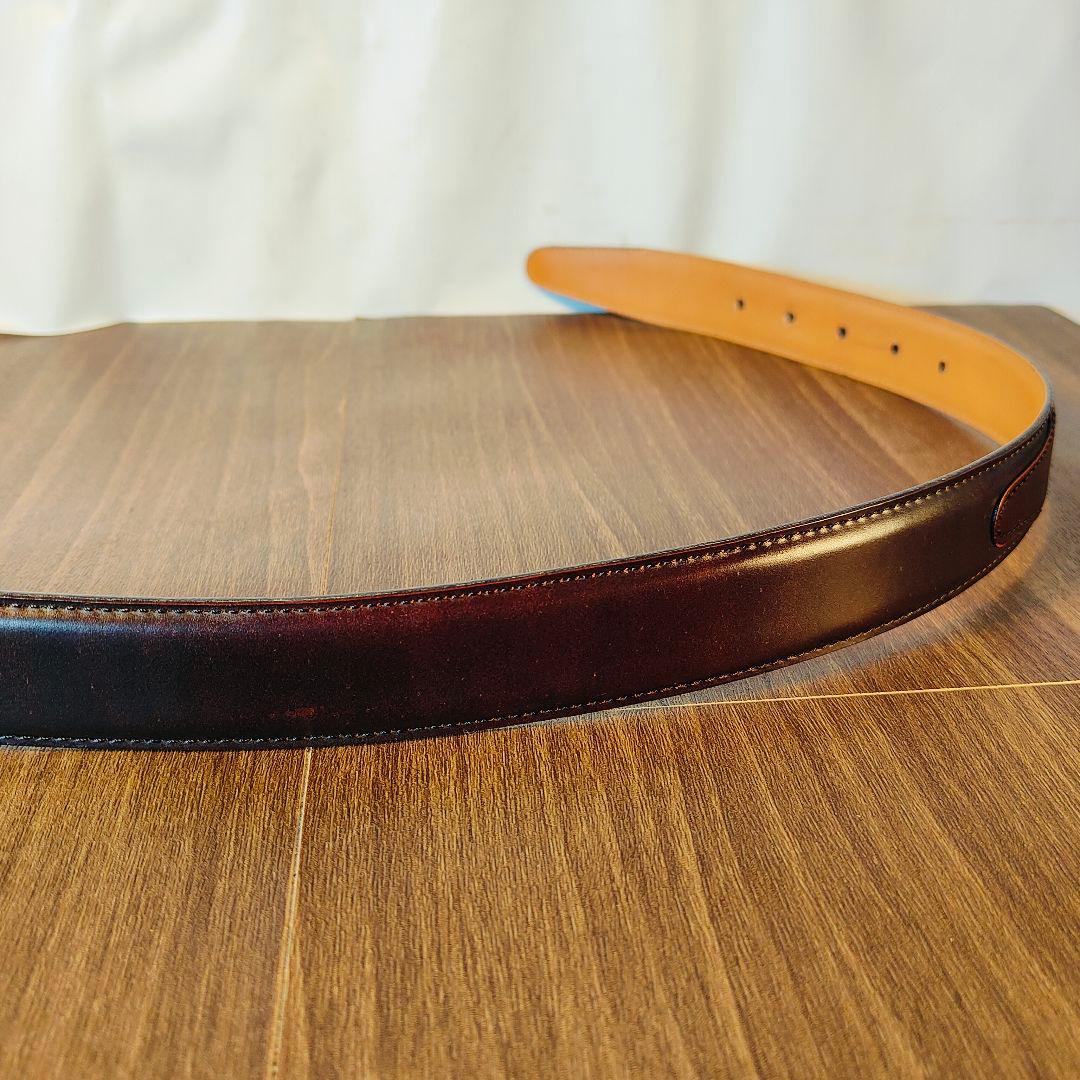 【極艶極上品】【コードバン】ユナイテッドアローズ 3枚繋バーガンディドレスベルト