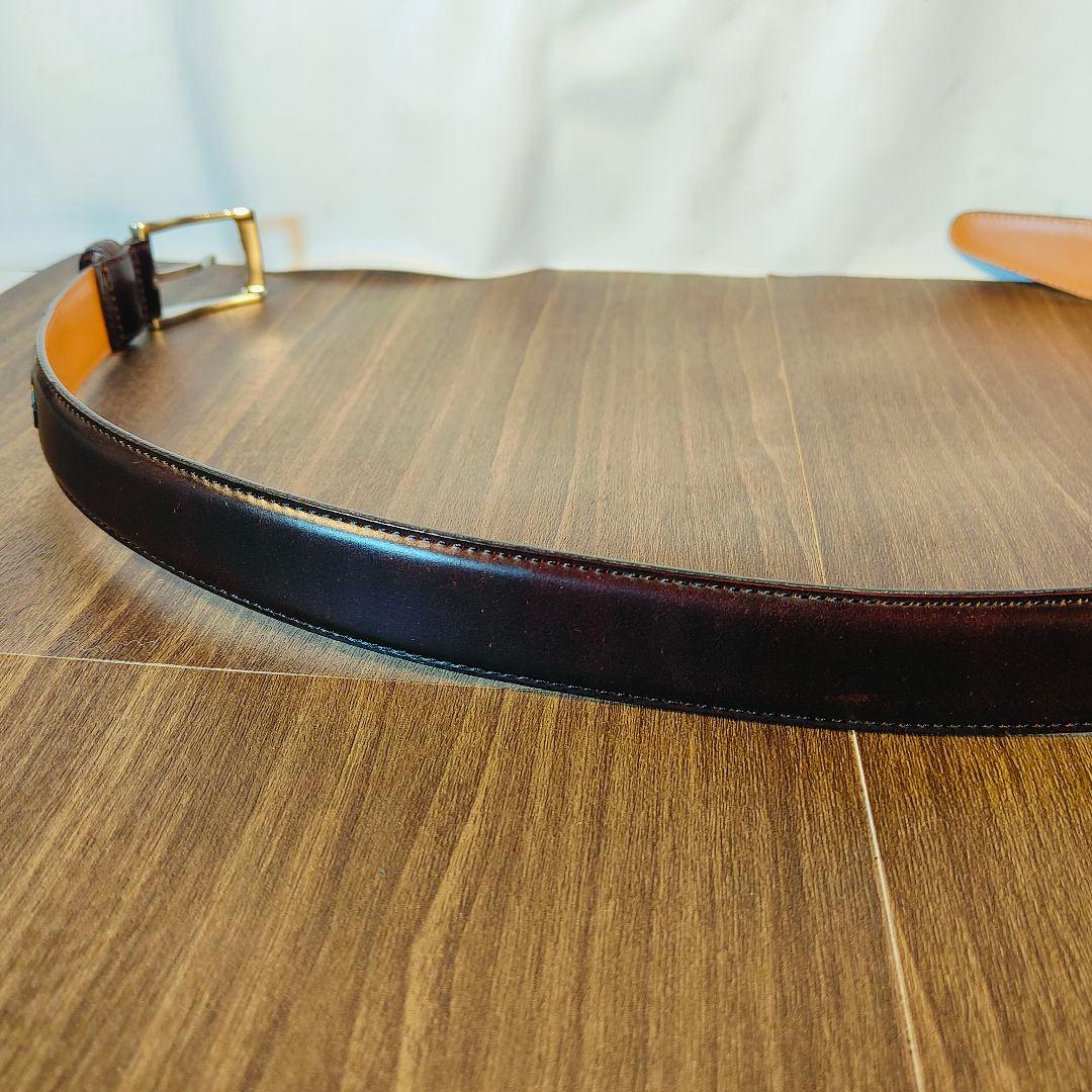 【極艶極上品】【コードバン】ユナイテッドアローズ 3枚繋バーガンディドレスベルト