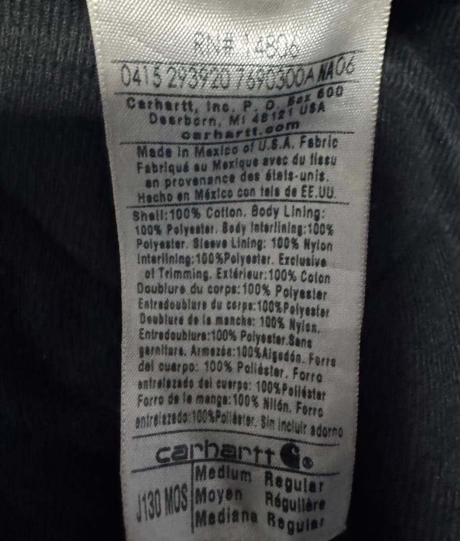 USA製 Carhartt アクティブジャケット　J130 MOS