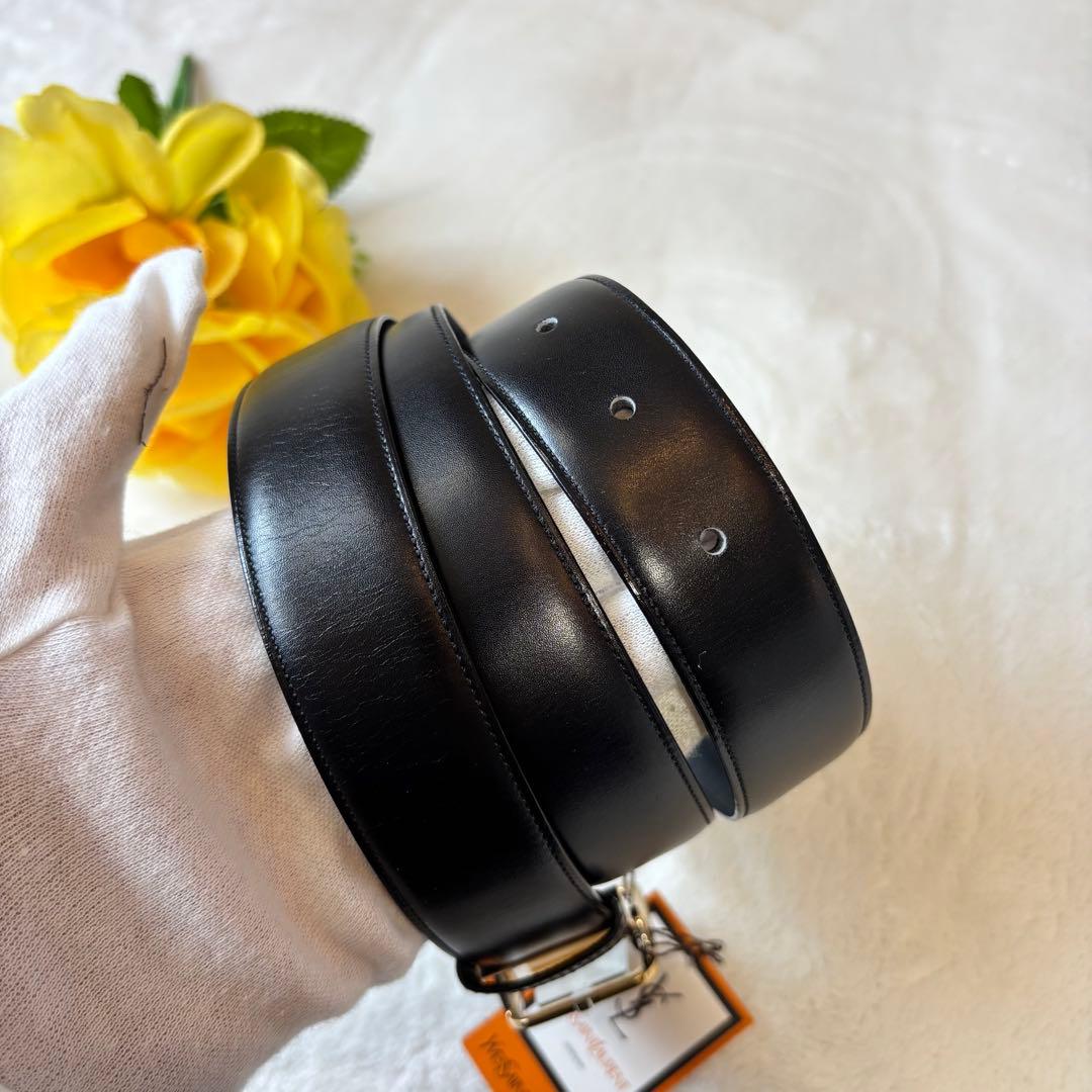 未使用✨イヴサンローランYSL ロゴ レザー ベルト メンズ