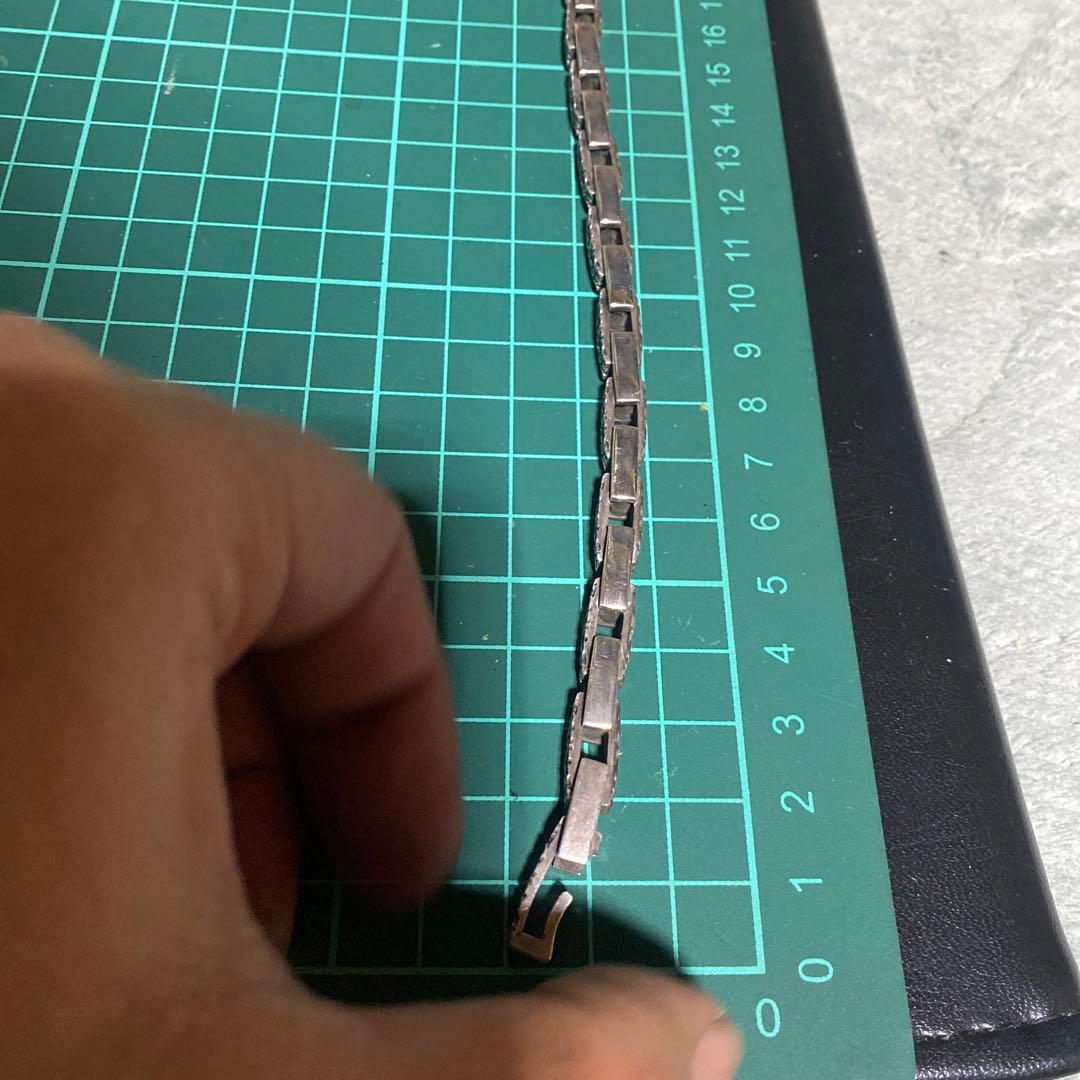 925 ブレスレット　ユリ柄　両面　リストバンド