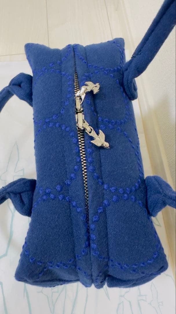 【未使用・タグ付】ミナ ペルホネン tambourine マトカバッグ ネイビー