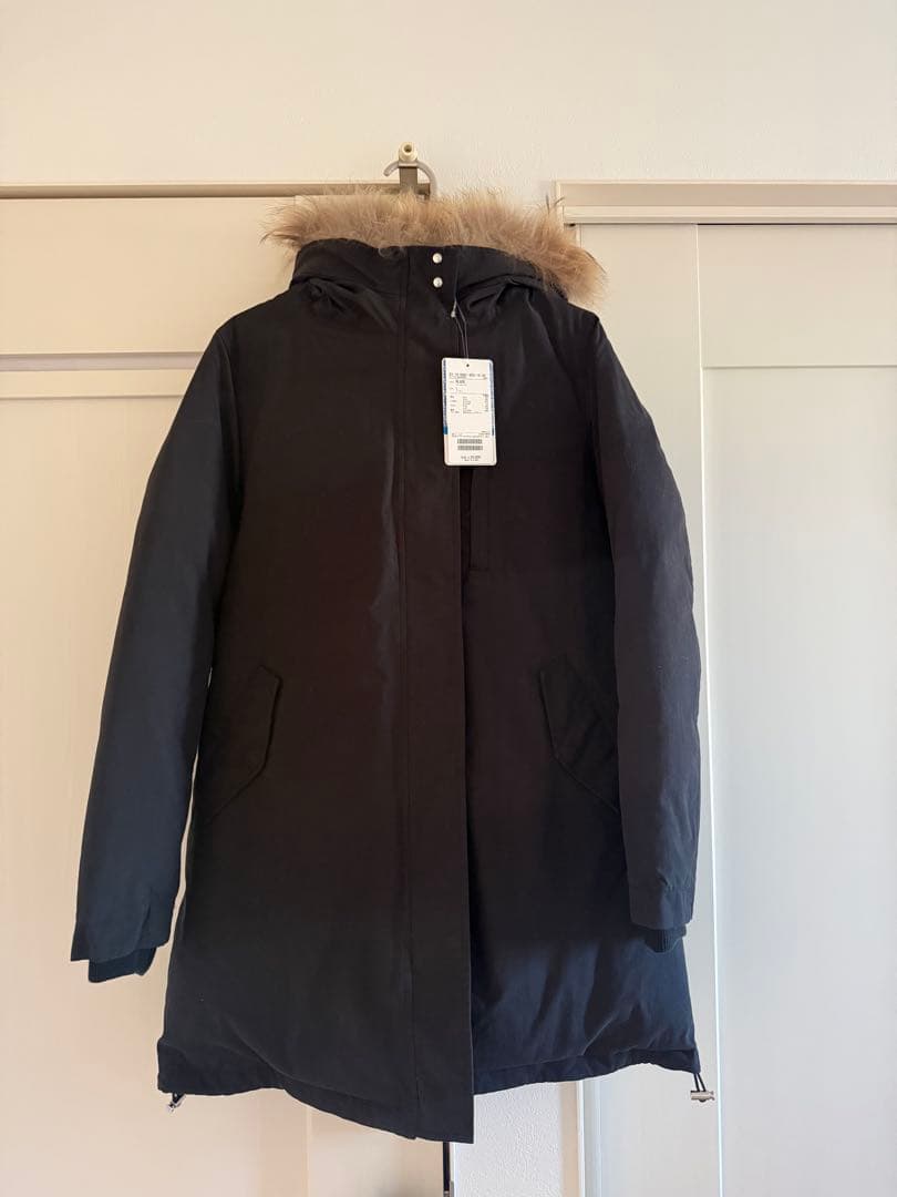 新品未使用タグ付きB:MING by BEAMSファー付きロングダウンコート 黒