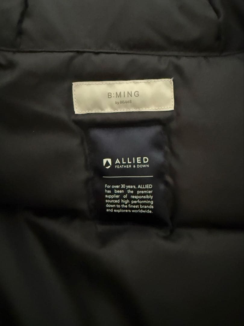 新品未使用タグ付きB:MING by BEAMSファー付きロングダウンコート 黒