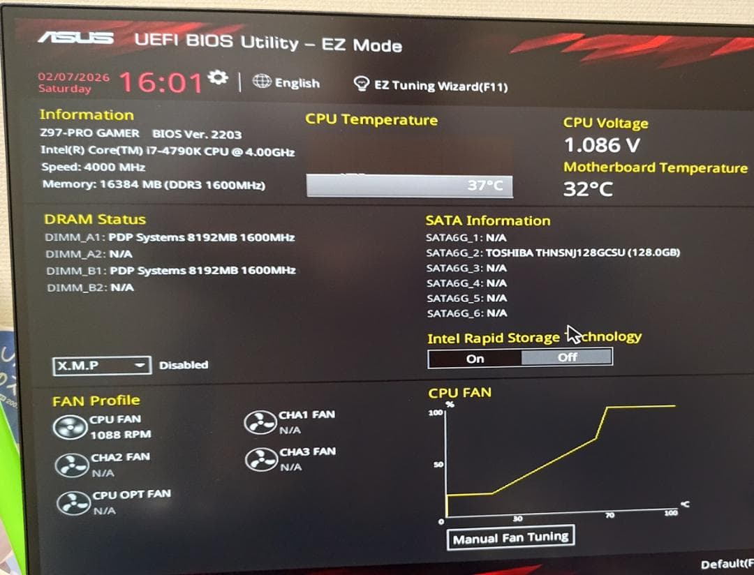マザーボード ASUS Z97-PRO GAMER + i7-4790K + 16GB RAM