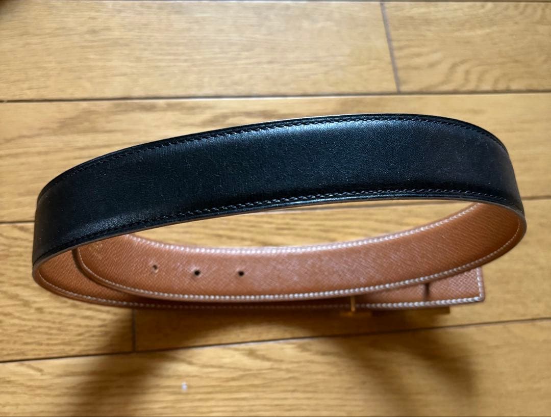 エルメス レザーベルト コンスタンスHバックルゴールド