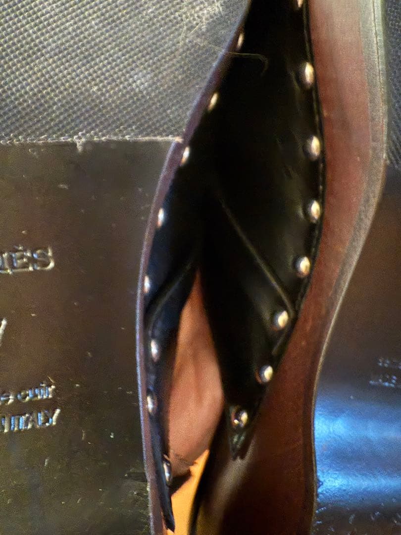 エルメス ブラック レザー ケリーミュール サボ　37 カルロッタ