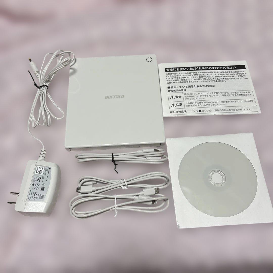 BUFFALO 外付けCD/DVDドライブ ホワイト