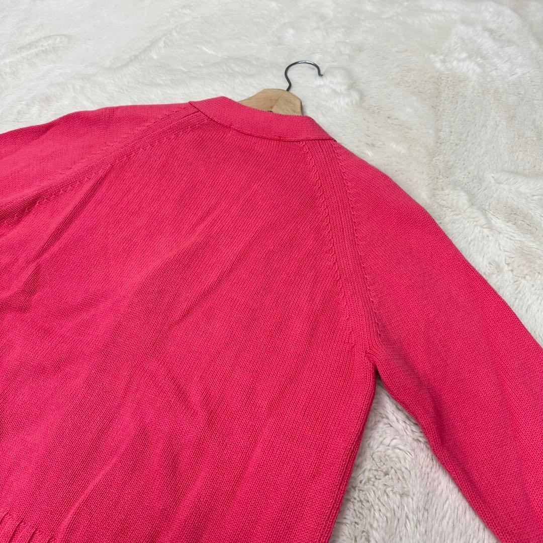 ✨美品✨ヴェリテクールVCK-246コットンカシミヤ混Vネックカーディガンピンク