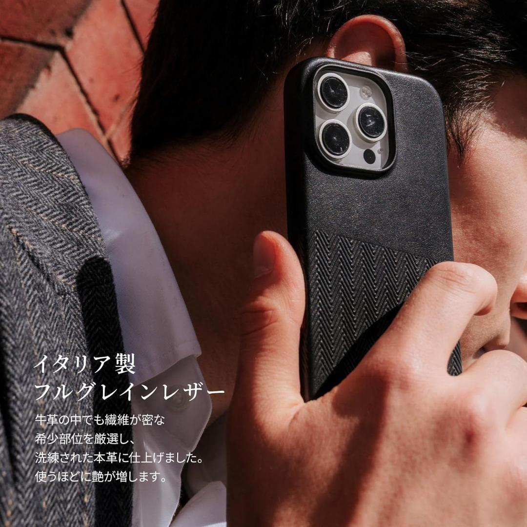 iPhone16ProMax 本革 MagSafe イタリア製 ピンク 用品 A