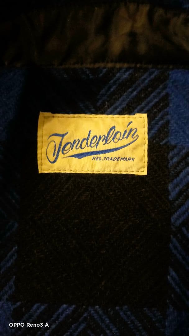 希少size：X-LARGE【Tenderloin 】 青黒チェックネルシャツ