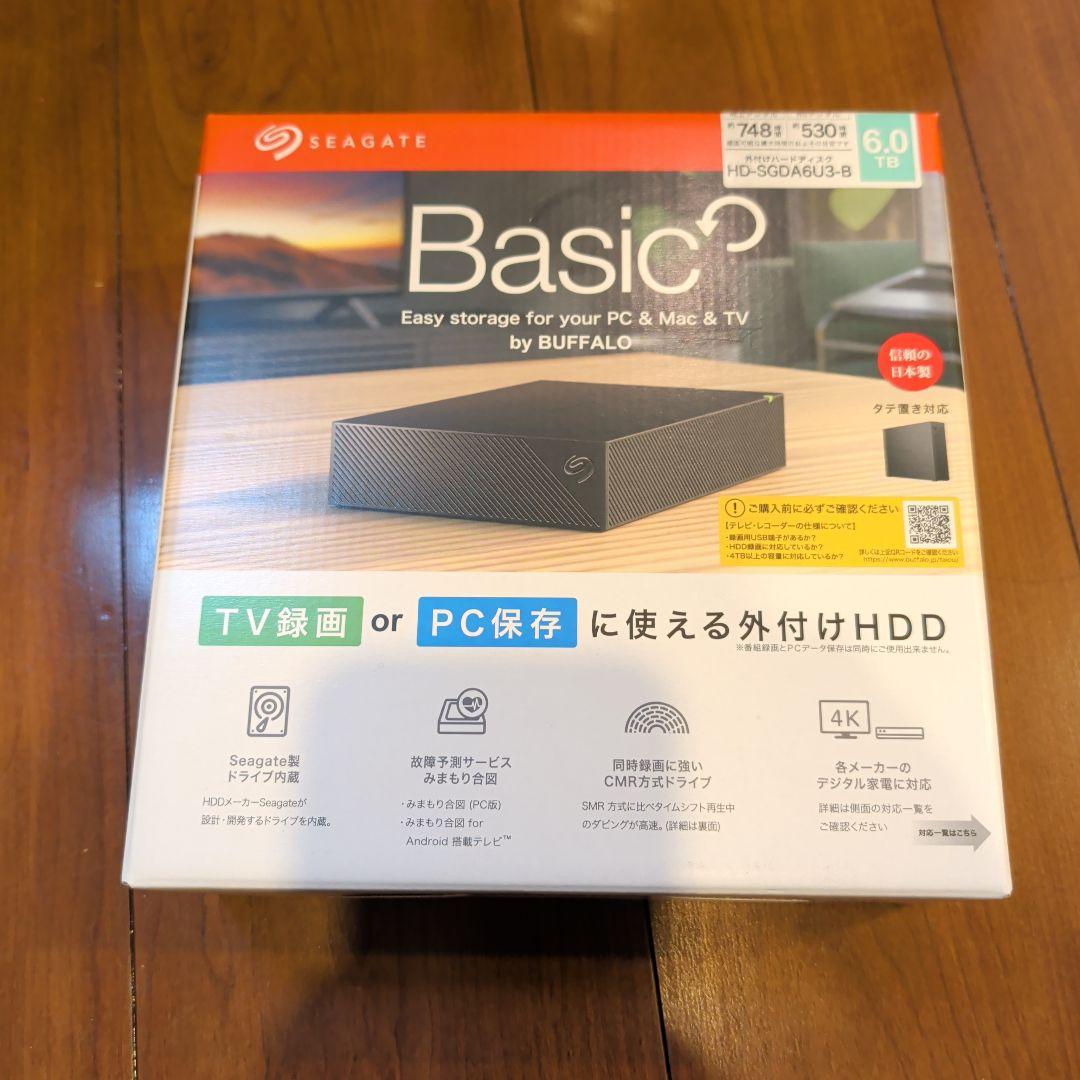 バッファロー 外付けHDD Seagate製HD-SGDA6U3-B