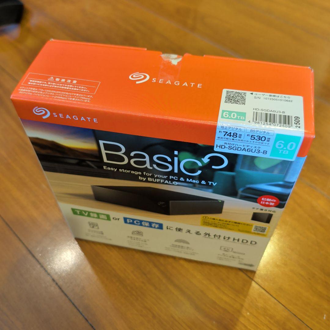 バッファロー 外付けHDD Seagate製HD-SGDA6U3-B