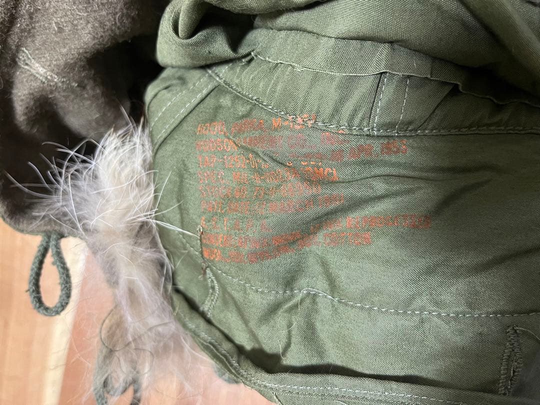 50s アメリカ軍 実物 M51 フード コヨーテファー ワイヤー付き 米軍