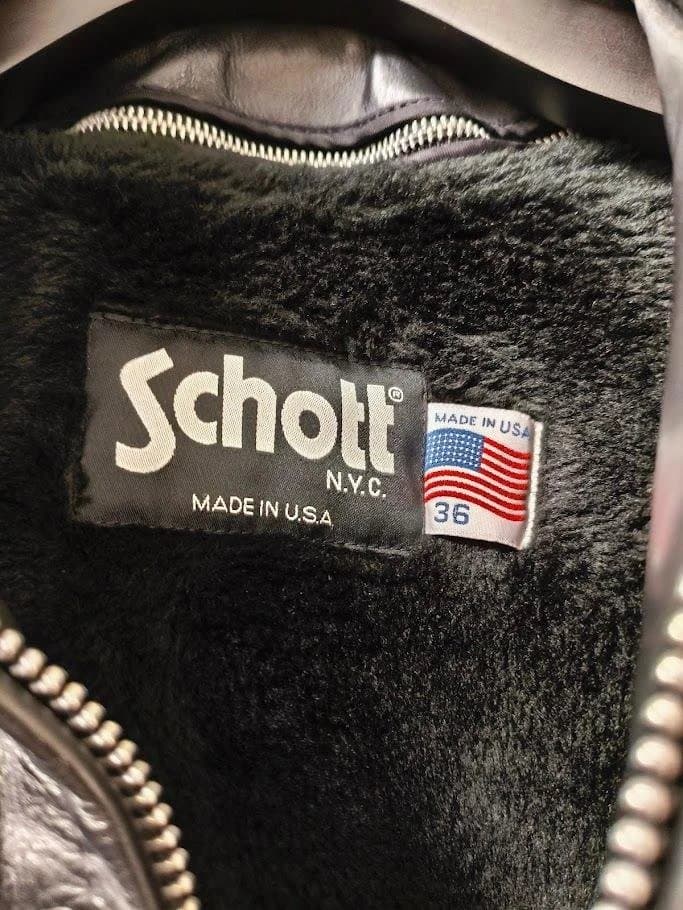 【美品】Schott 643 36 シングルライダース ボアライナー付トラッカー