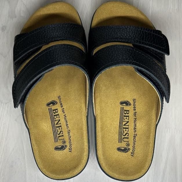 新品 24㎝ 0092B 黒 ベネッシュ室内履 スリッパBENESUベネシュ