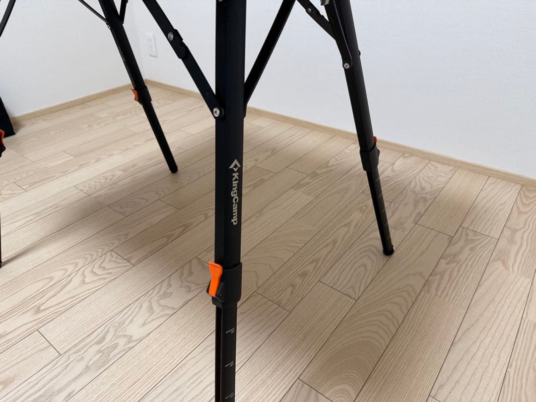 KingCamp 折りたたみテーブル 中型 バンブー 竹 高さ無段階調整