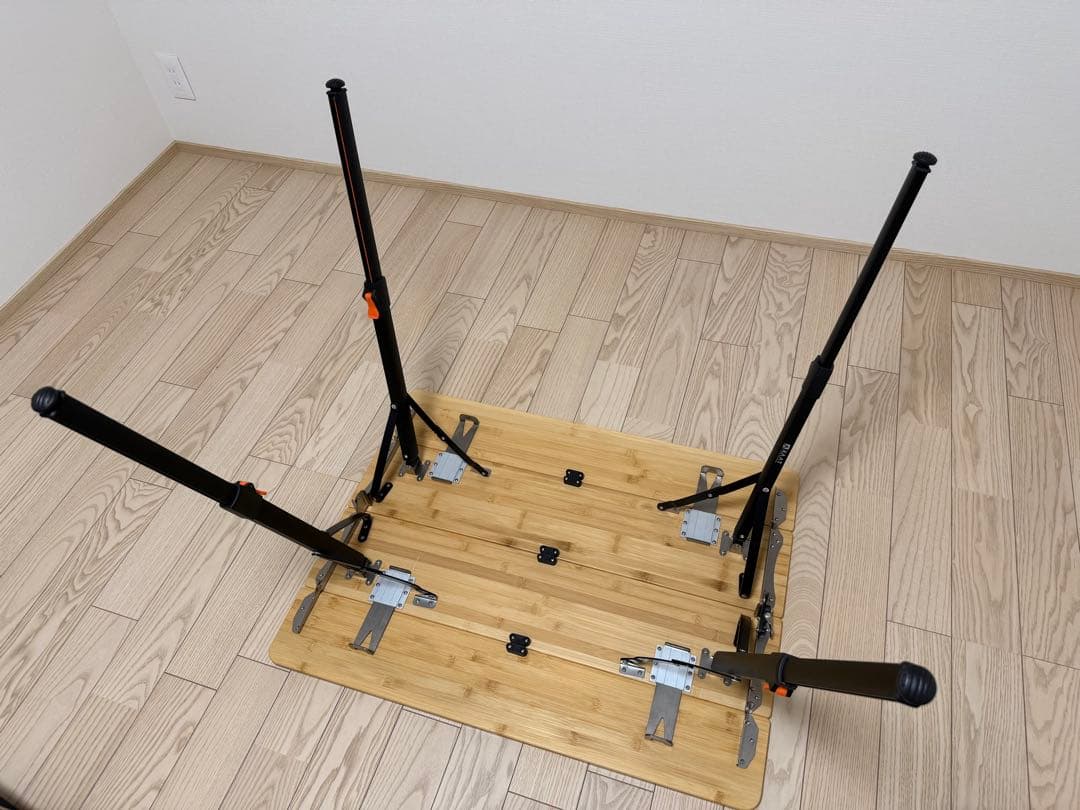 KingCamp 折りたたみテーブル 中型 バンブー 竹 高さ無段階調整