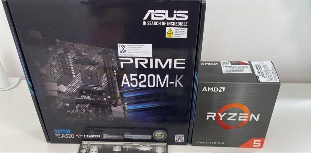 Ryzen5 5600X + Asus A520MK + PCケース　セット