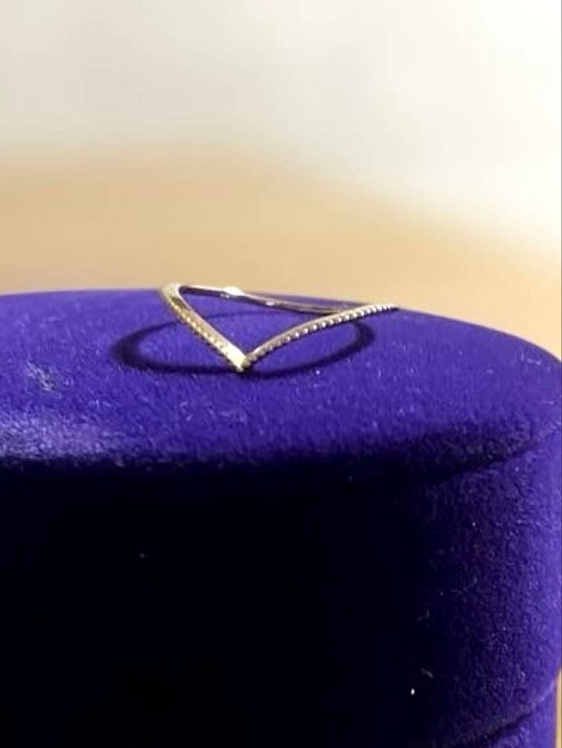 k10 V字　ミル打　デザインリング