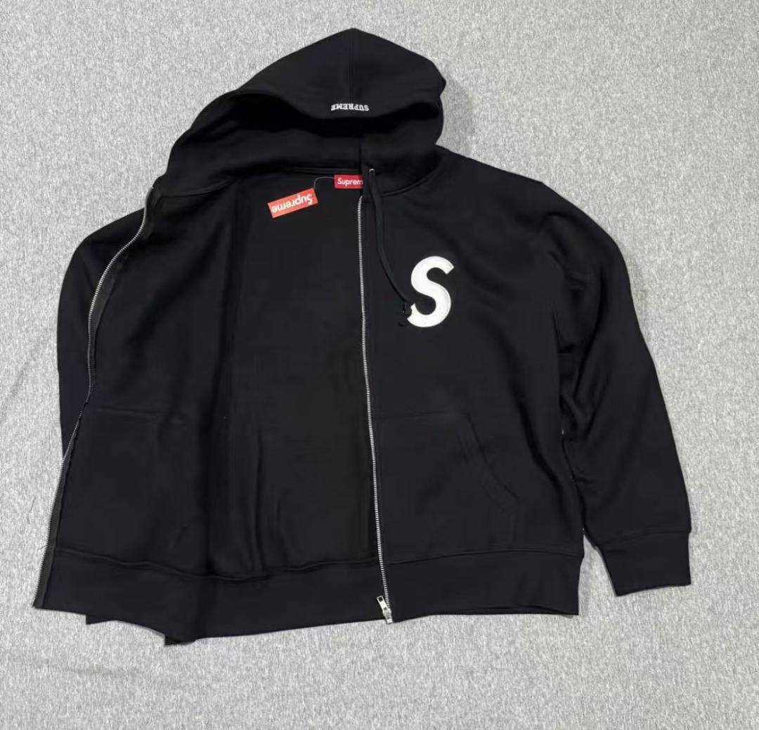 Supreme ジップアップ パーカー 黒~~~