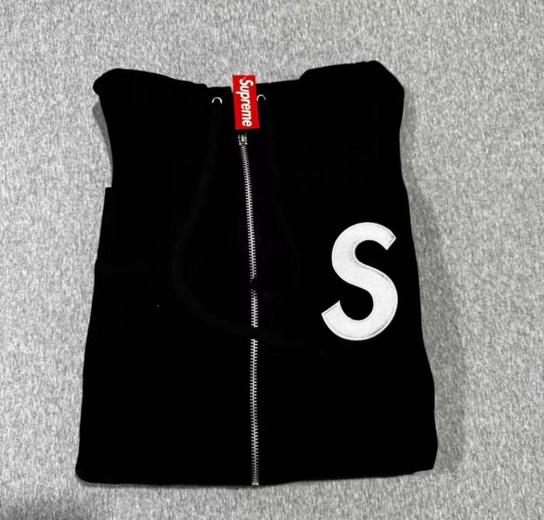 Supreme ジップアップ パーカー 黒~~~