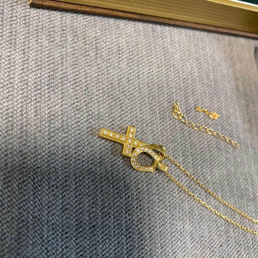 シンパシーオブソウル　クロス ホースシュー　K18YG　ダイヤ ネックレス