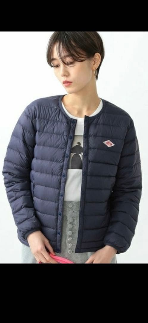 DANTON ダントン インナーダウン ダウンジャケット　ネイビーS