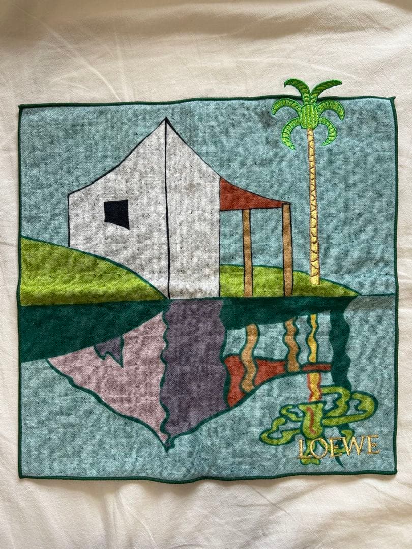 【新品】ロエベ クラフテッドワールド展限定ハンドタオル1枚　パームツリー柄