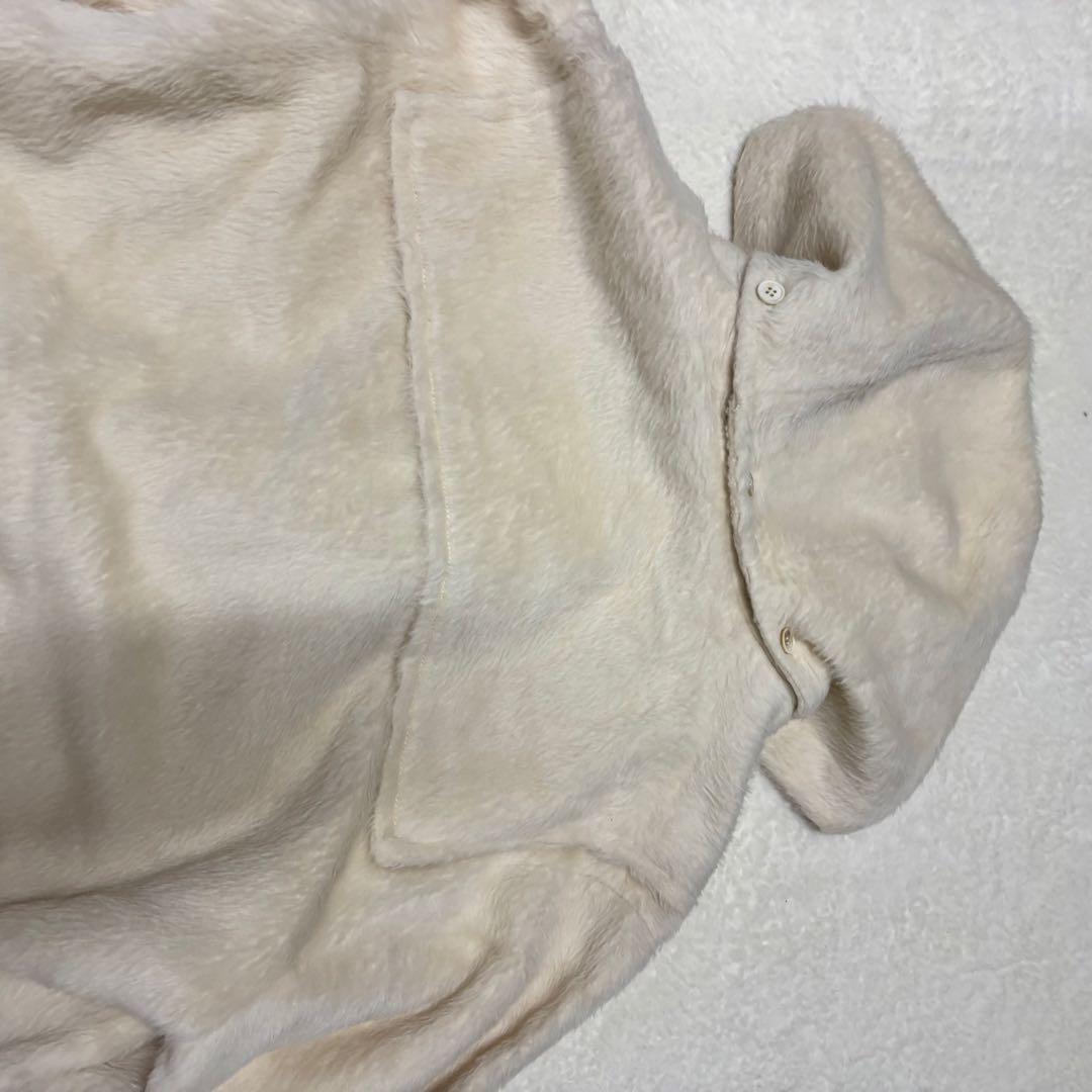クリスチャンディオール　ウールダッフルコート 毛皮フード　アイボリーL（E1