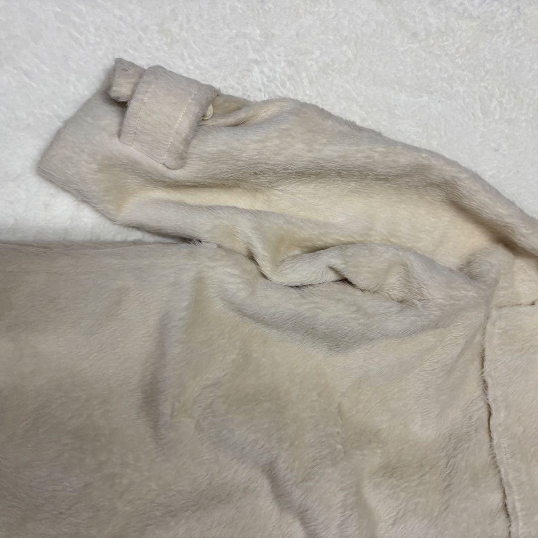 クリスチャンディオール　ウールダッフルコート 毛皮フード　アイボリーL（E1