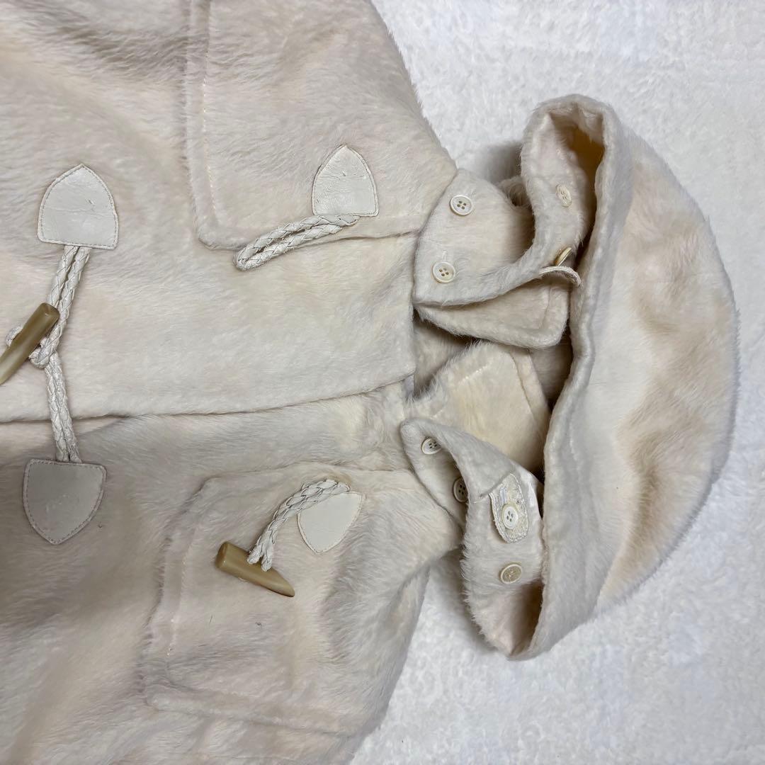 クリスチャンディオール　ウールダッフルコート 毛皮フード　アイボリーL（E1