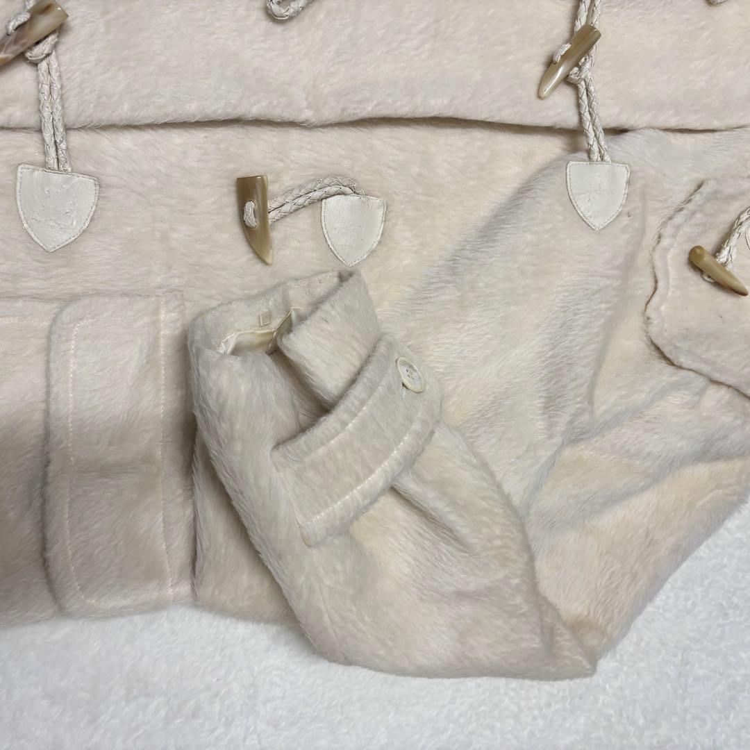 クリスチャンディオール　ウールダッフルコート 毛皮フード　アイボリーL（E1