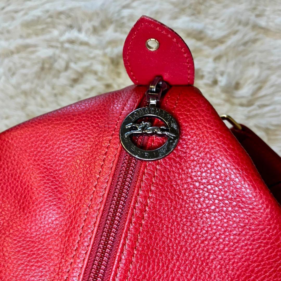 チ*ー様 美品 お値打ち価格　旅のお供　ロンシャン2way フローネ　赤 二泊用