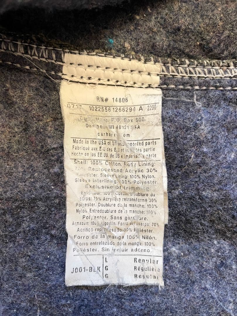 「超希少」USA製 Carhartt デトロイトジャケット　J001BLK