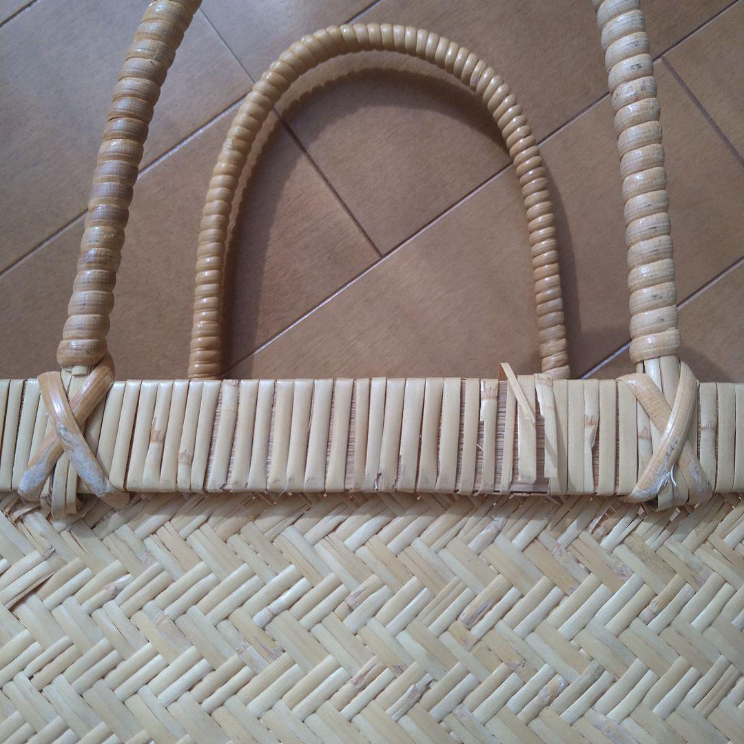 再値引き→鳥越竹細工　かご　かごバッグ