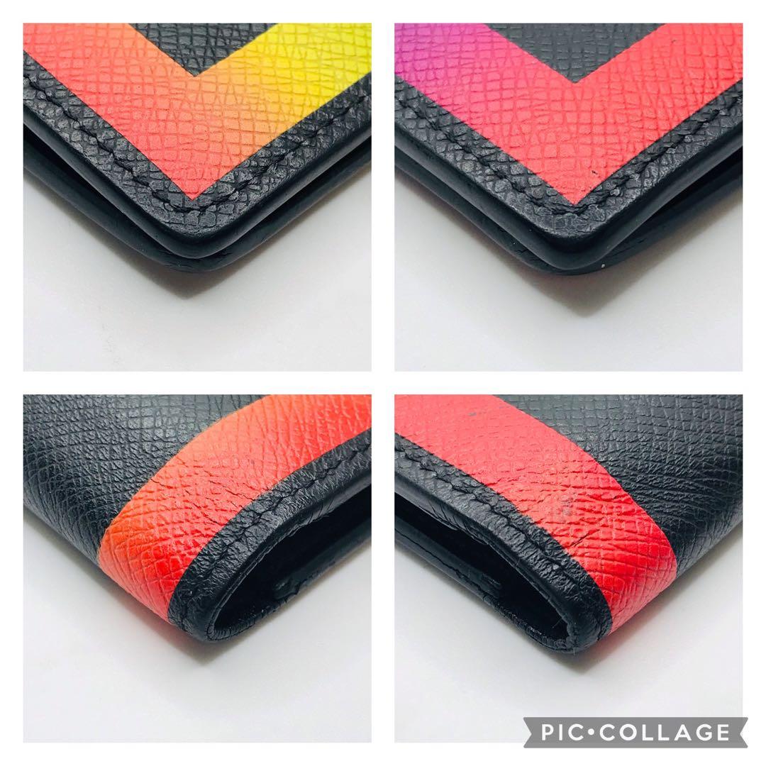 希少✨ルイヴィトン タイガ レインボー マルチカラー ポルトフォイユ プラザ 黒